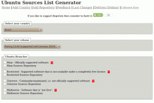 Ubuntu Sources List Generator